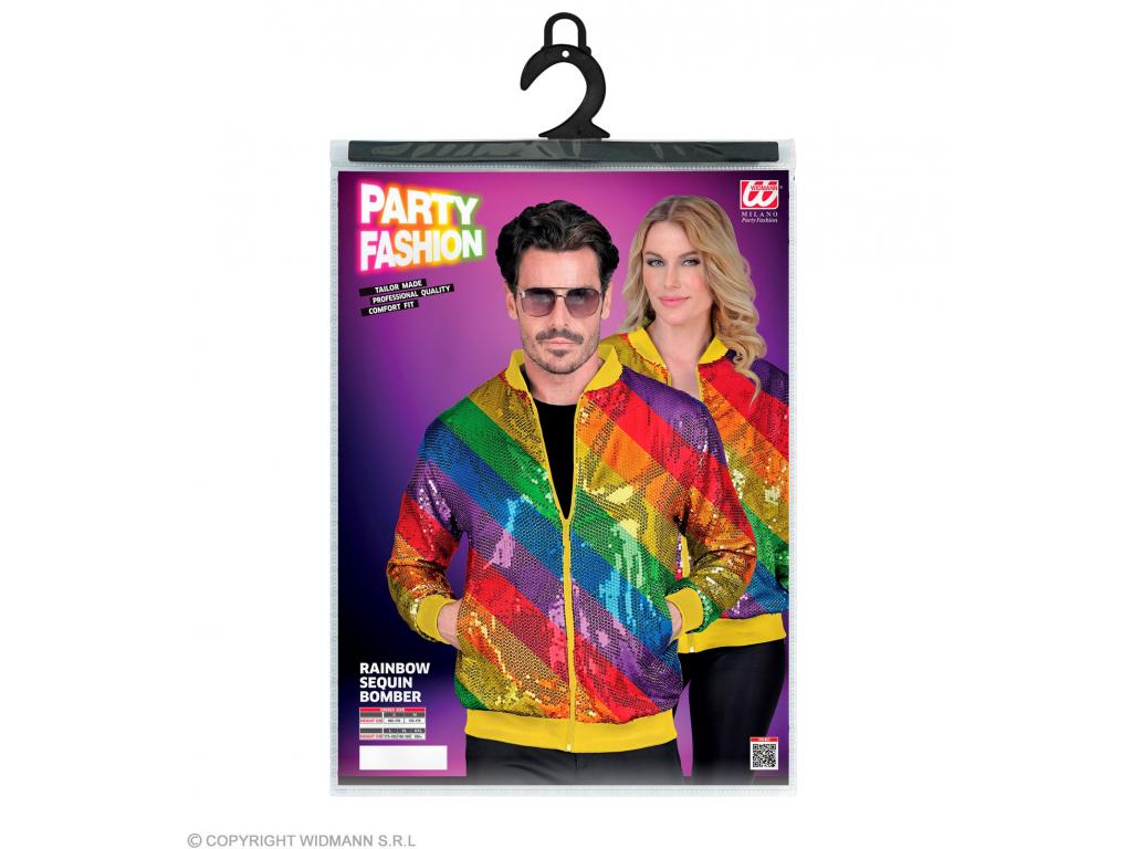 Party kabát csillogó felső szivárvány színű mintás unisex felnőt