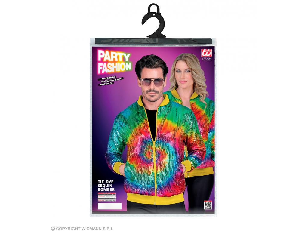 Party kabát csillogó felső Tie-Dye mintás unisex felnőtt jelmez