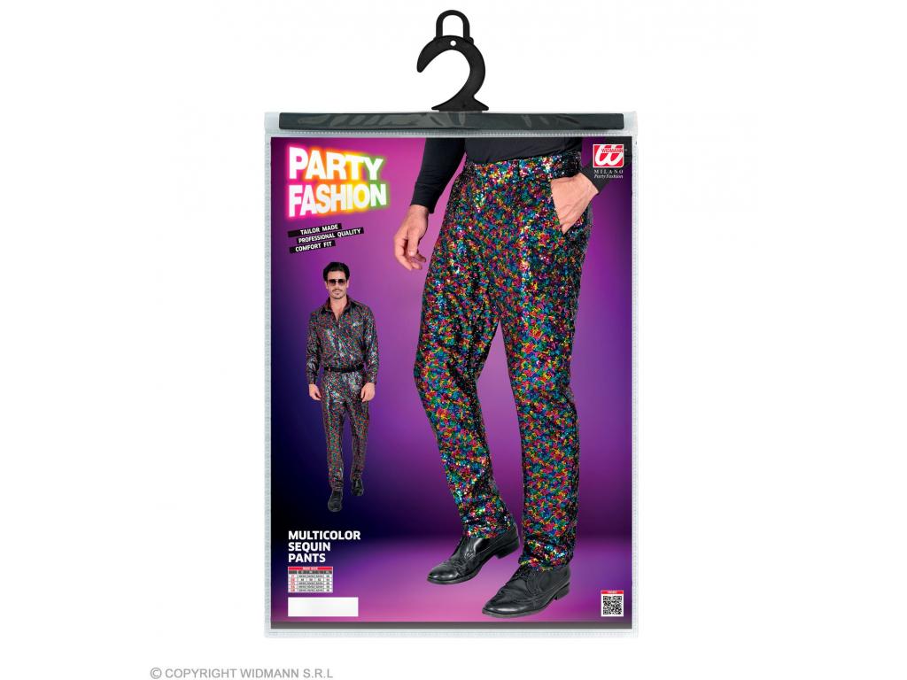 Party nadrág csillogó mintás színes férfi jelmez