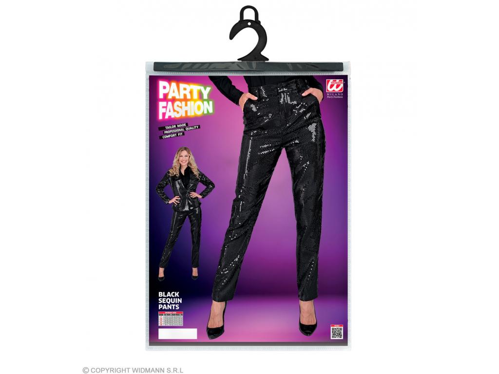 Party nadrág csillogó fekete színű női jelmez