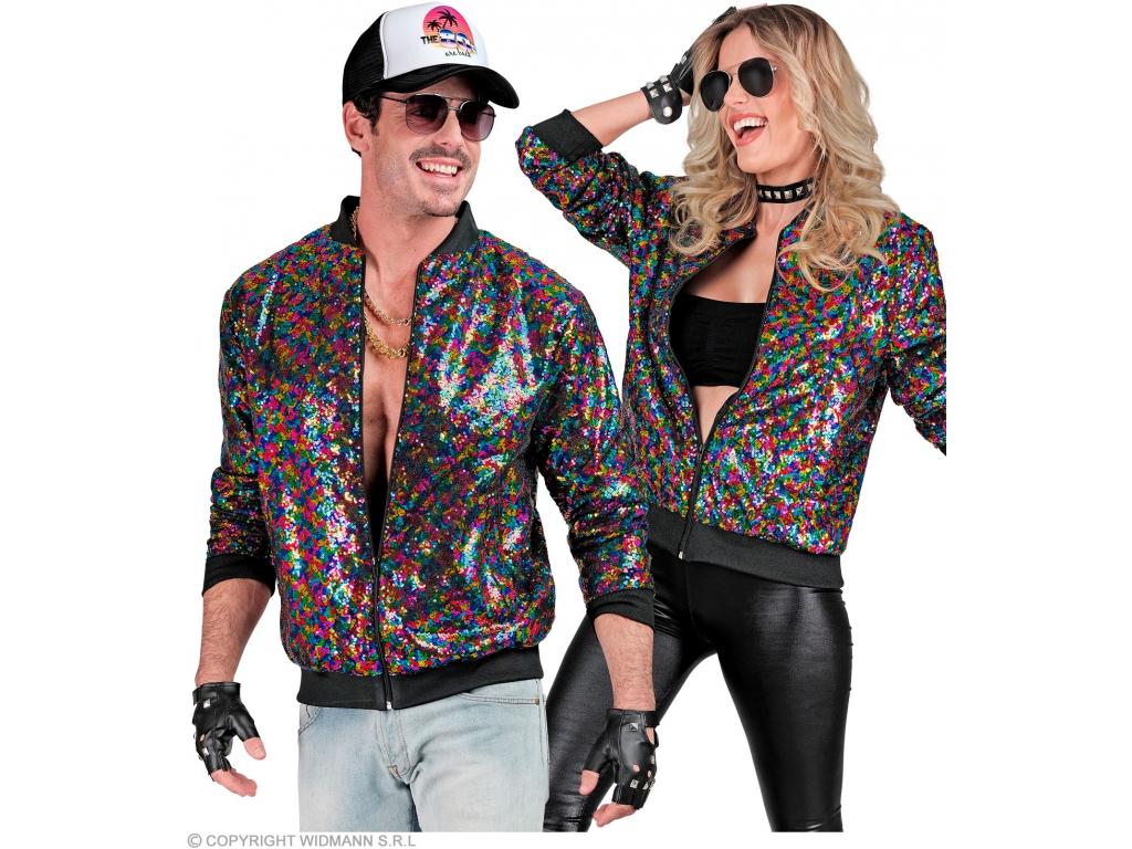 Party kabát csillogó felső tarka színű unisex felnőtt jelmez