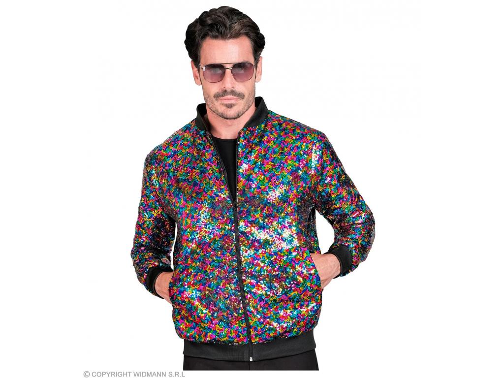 Party kabát csillogó felső tarka színű unisex felnőtt jelmez