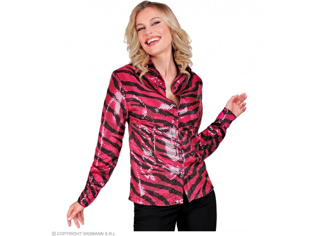 Party csillogó blúz lila színű zebra mintás női jelmez