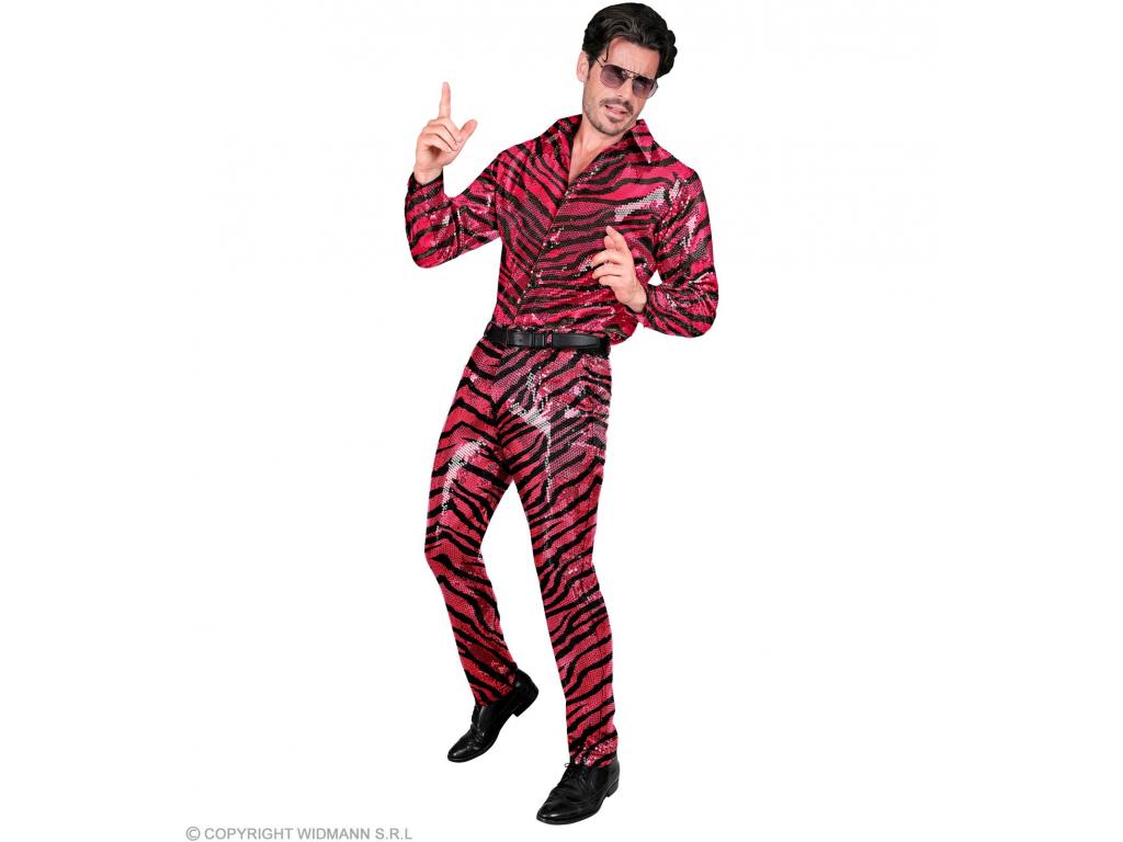 Party nadrág zebra mintás pink színű férfi jelmez