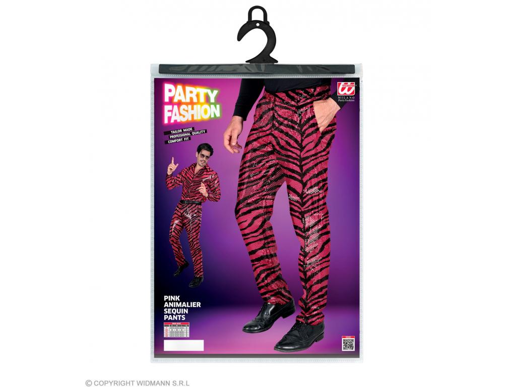 Party nadrág zebra mintás pink színű férfi jelmez