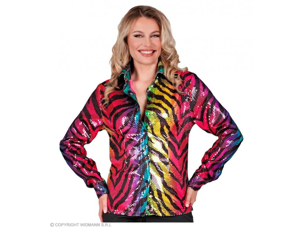 Party csillogó blúz Tie-Dye mintás női jelmez