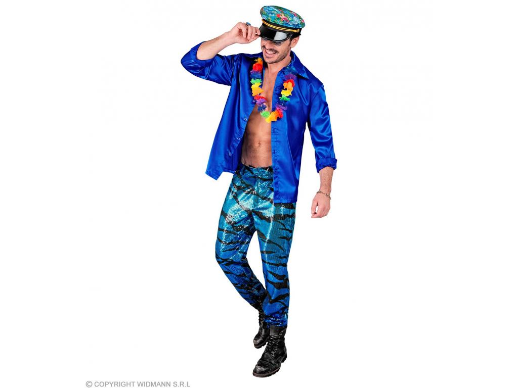 Party nadrág kék hullám mintás férfi jelmez