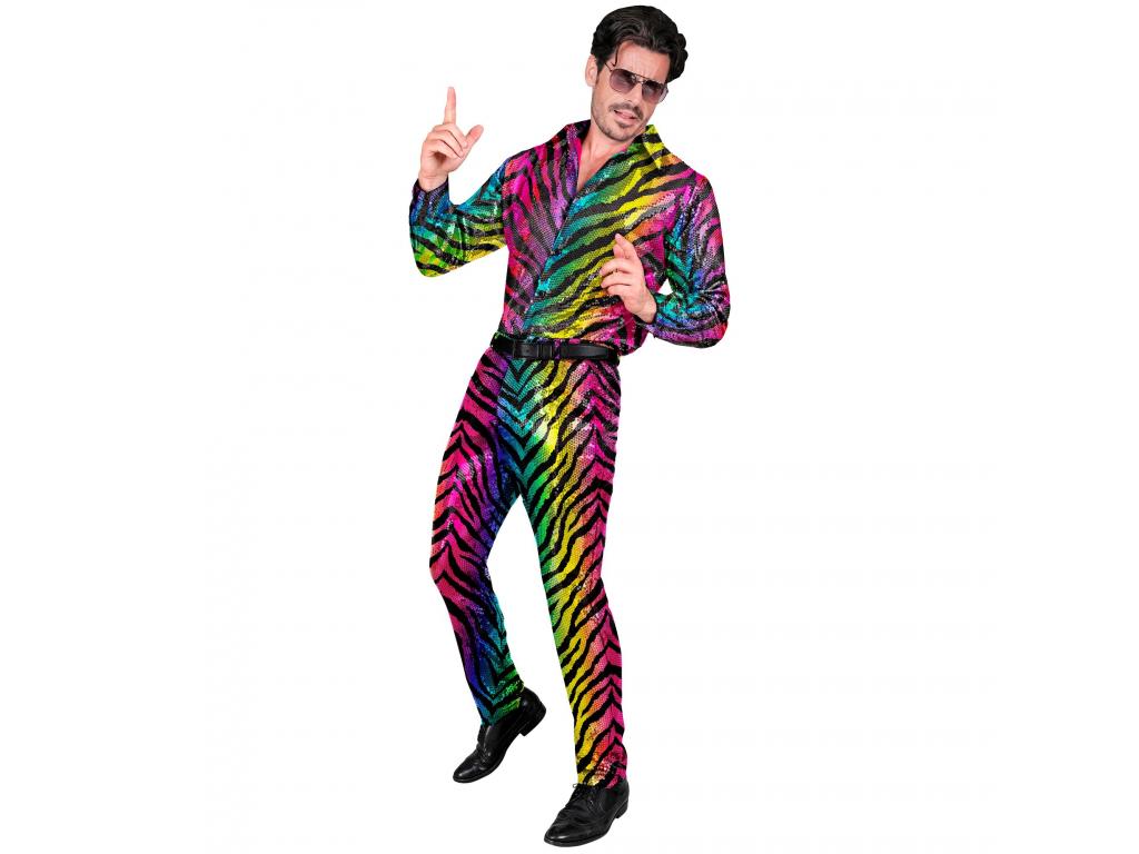 Tigrismintás színes party nadrág férfi jelmez