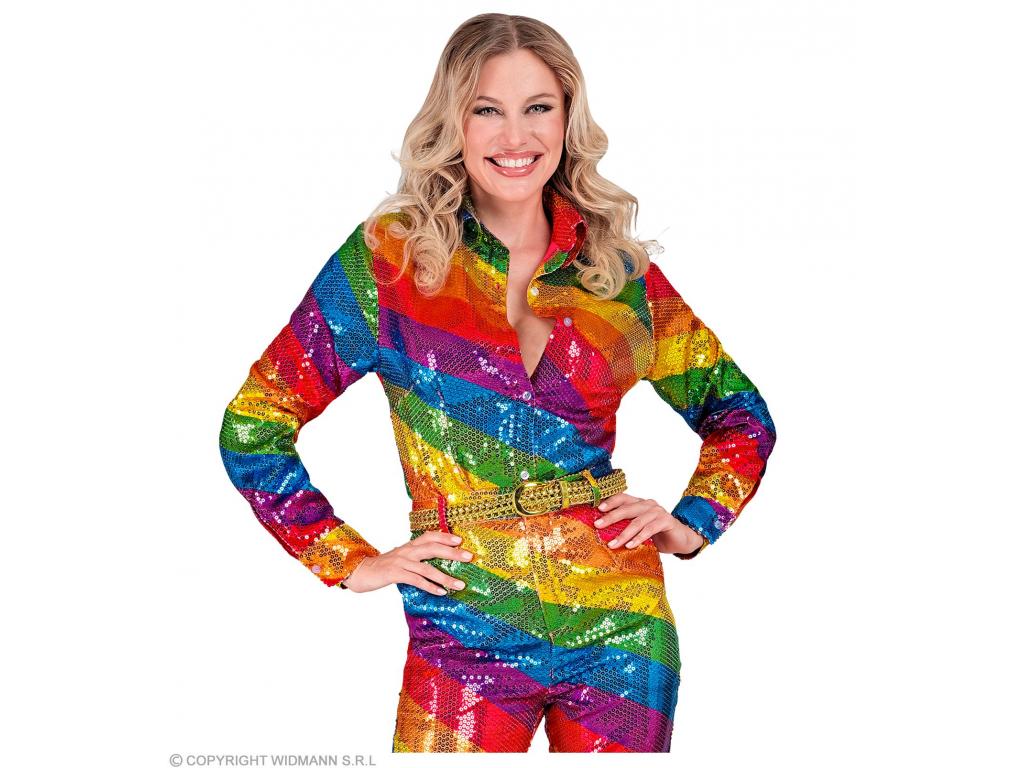 Party csillogó blúz szívárvány színű női jelmez