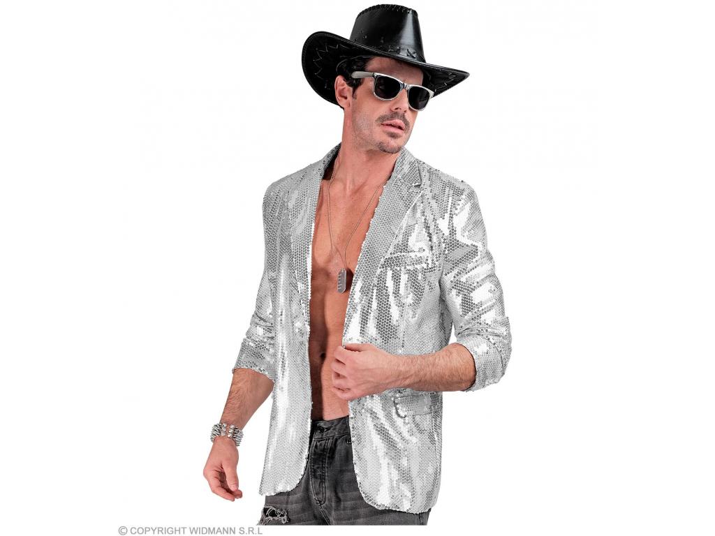 Party zakó csillogó ezüst színű férfi jelmez