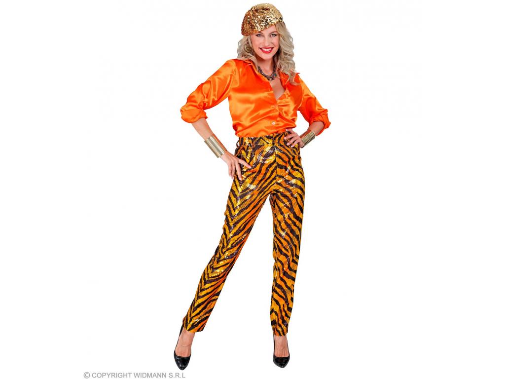Party nadrág csillogó tigris mintás női jelmez