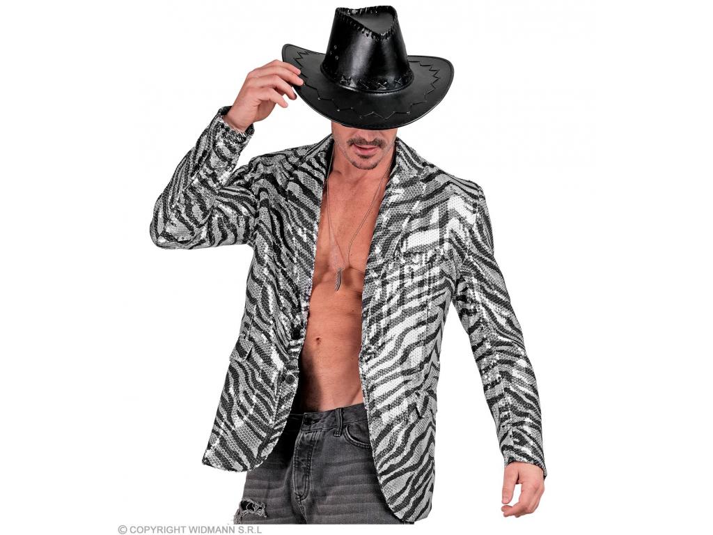Party zakó csillogó zebra mintás férfi jelmez