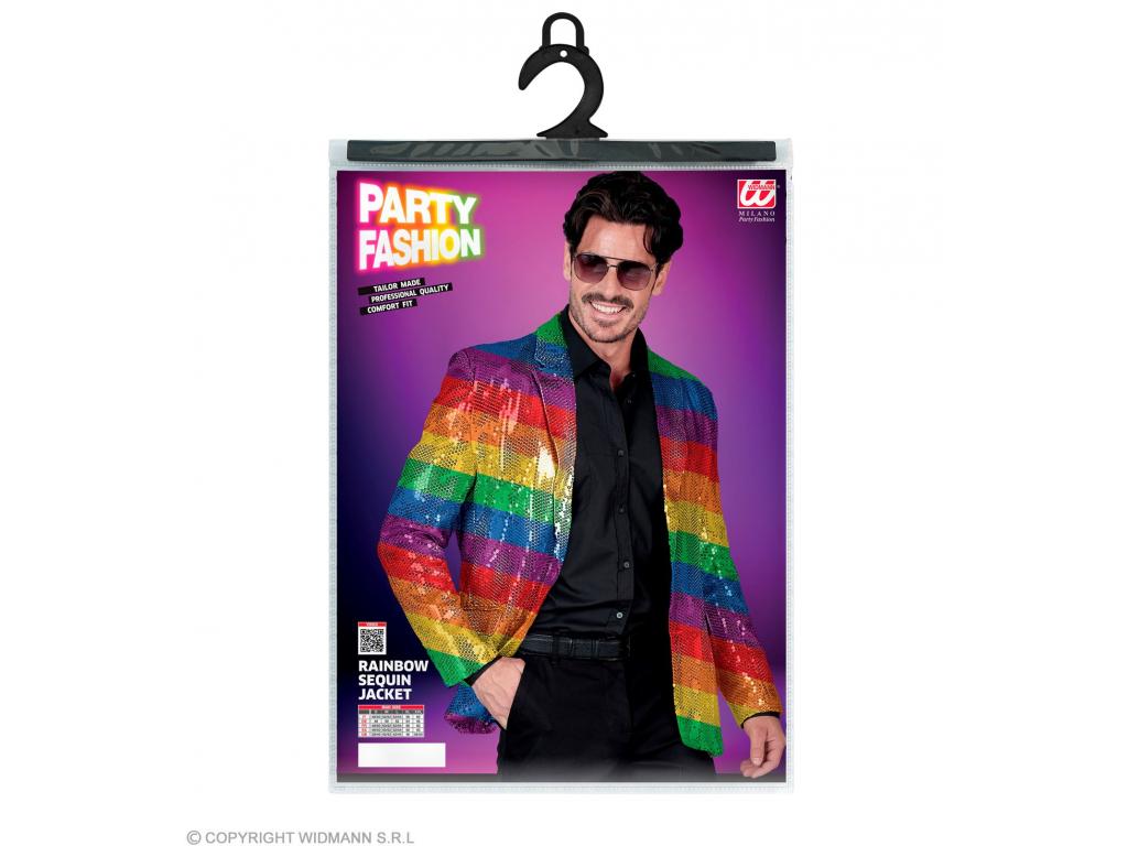Party zakó csillogó színes szivárvány mintás férfi jelmez