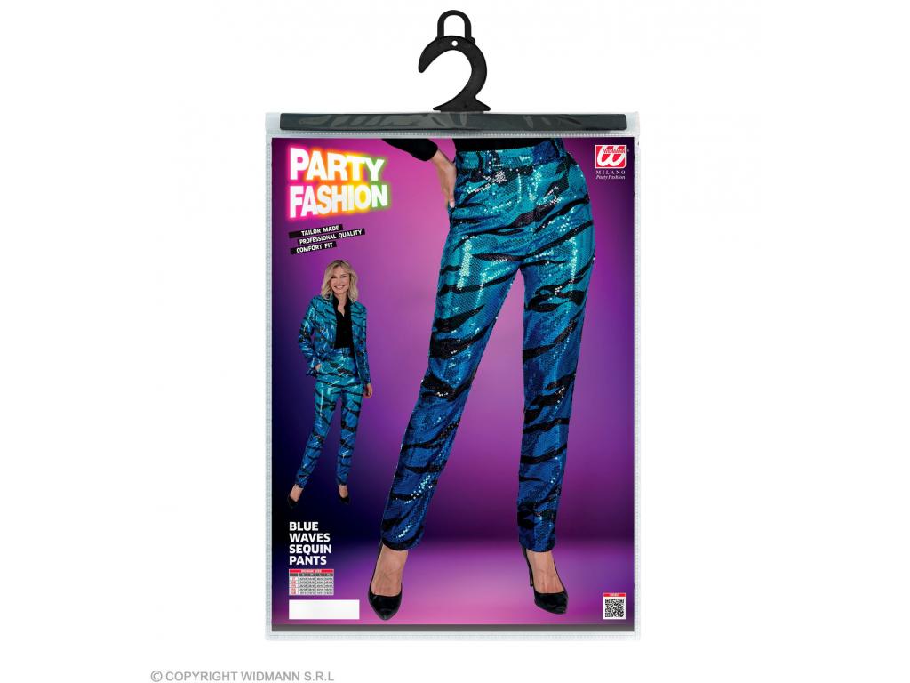 Party nadrág csillogó kék hullám mintás női jelmez