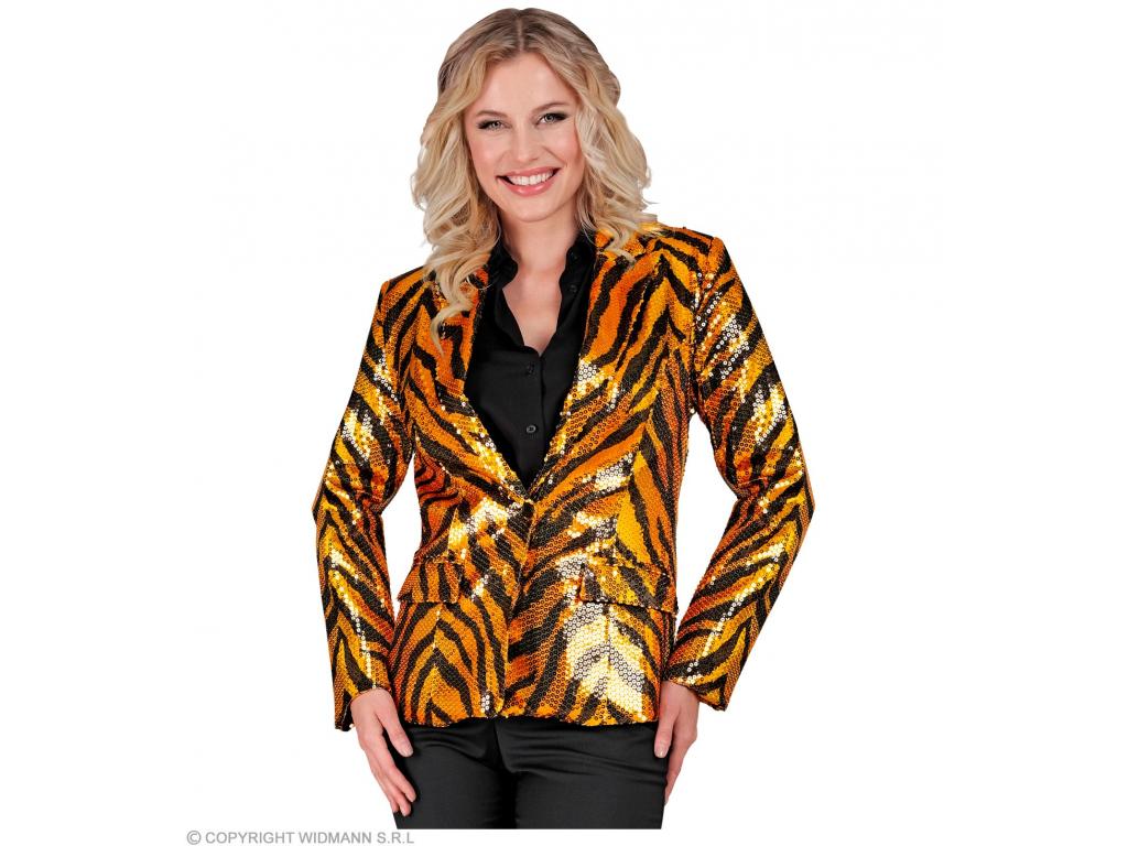 Party blézer csillogó tigris mintás női jelmez