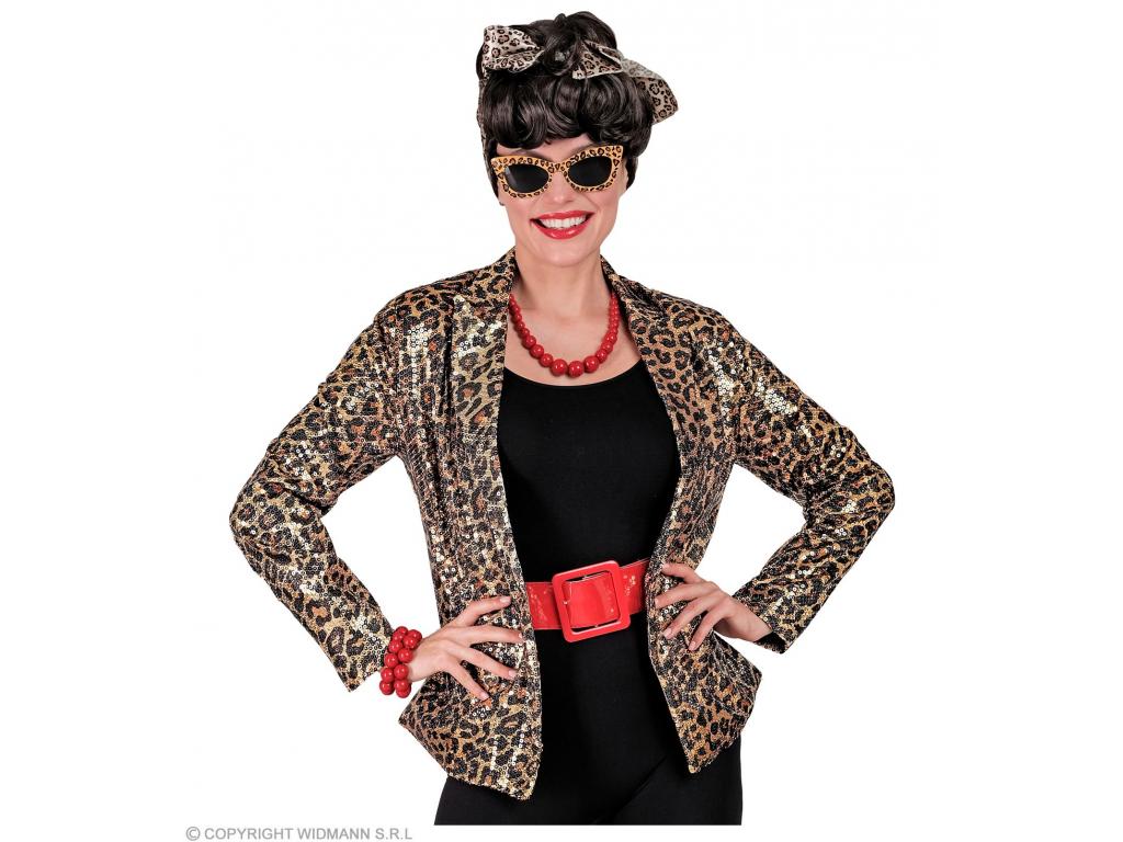 Party blézer csillogó leopárd mintás női jelmez