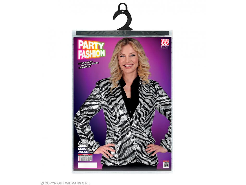 Party blézer csillogó zebra mintás női jelmez