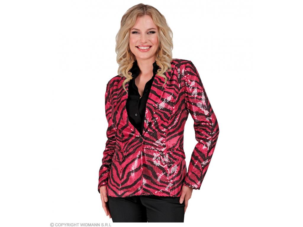 Party blézer csillogó lila színű zebra mintás női jelmez