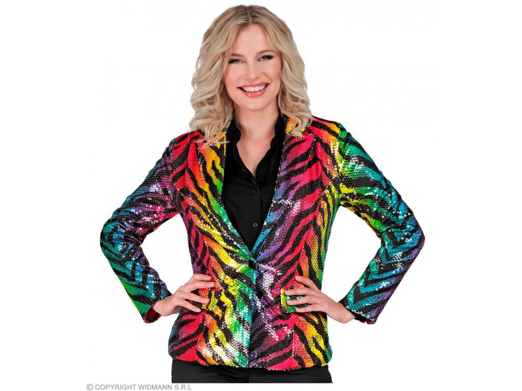 Party blézer színes csillogó tigris mintás női jelmez