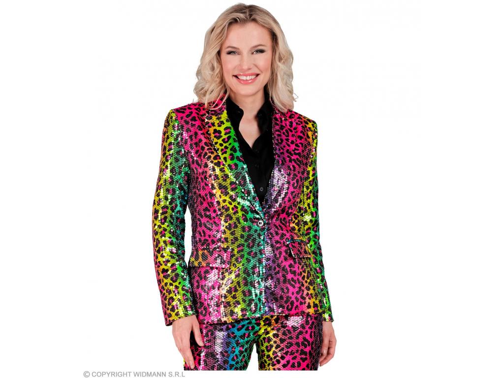 Party blézer színes csillogó leopárd mintás női jelmez