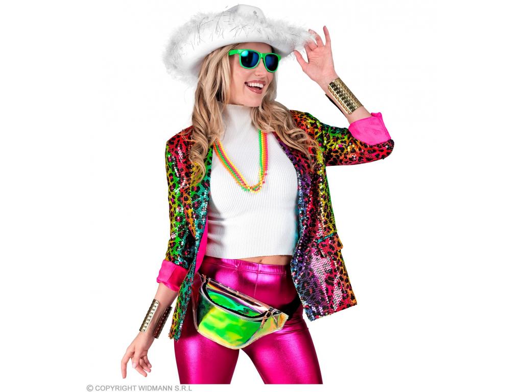 Party blézer színes csillogó leopárd mintás női jelmez