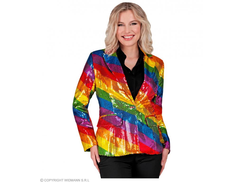 Party blézer csillogó szivárvány színű női jelmez