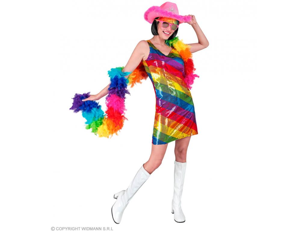 Party ruha csillogó szivárvány színű női jelmez