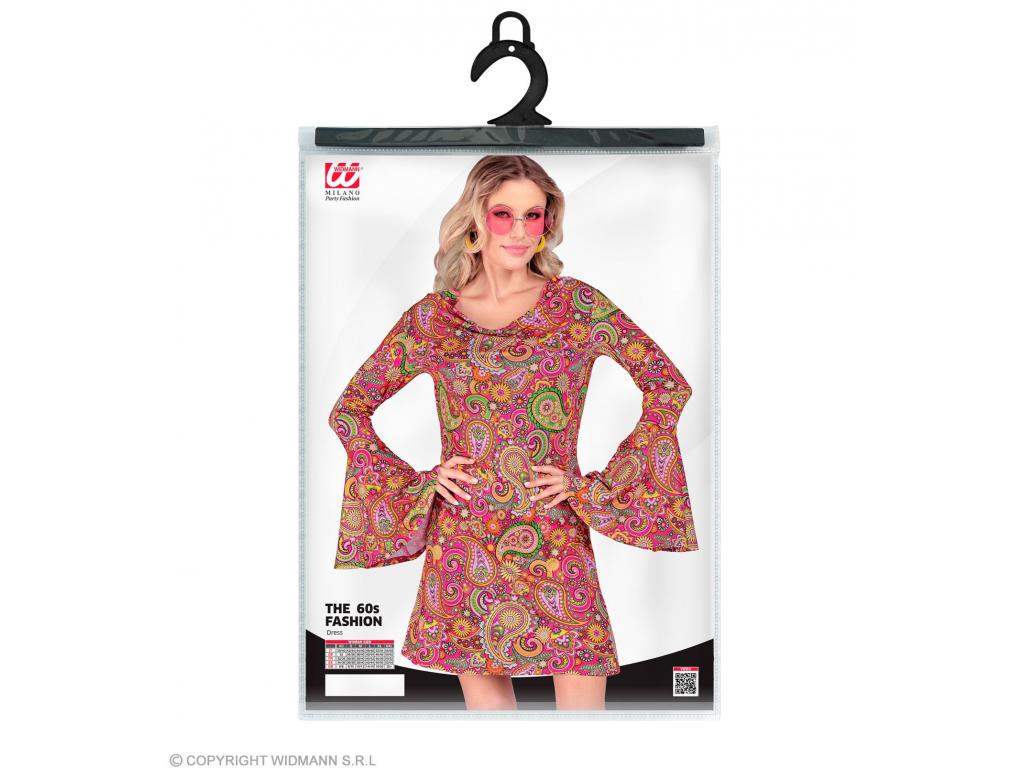 60 as évek tarka barnás paisley női jelmez