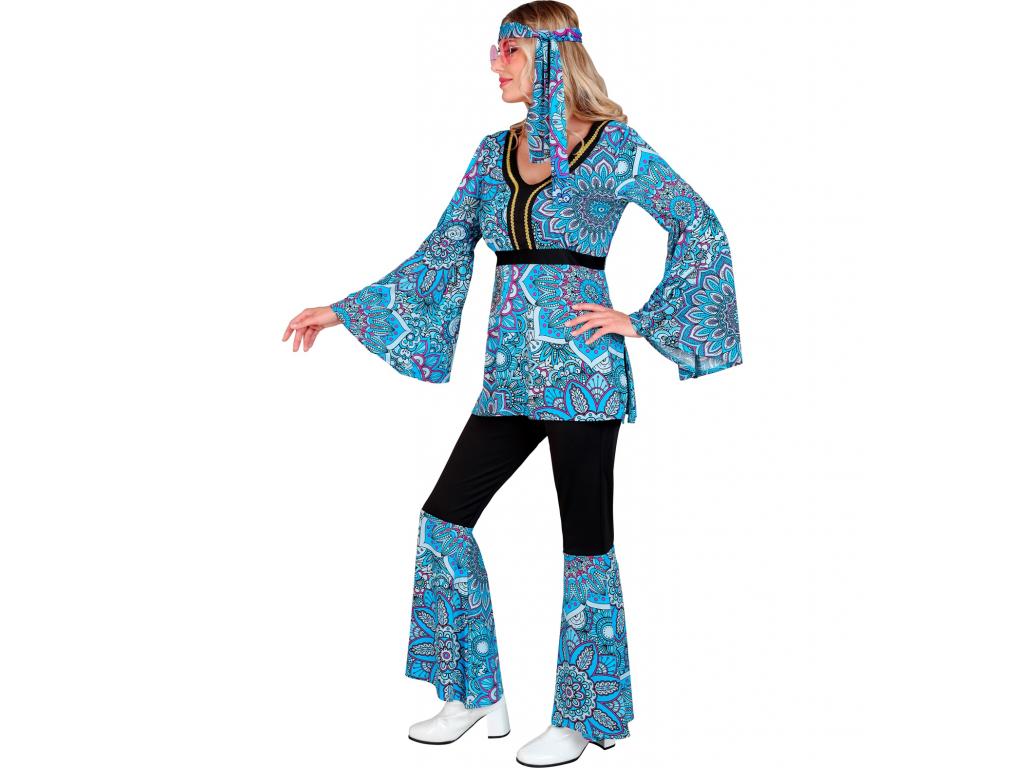 60 as évek Hippie mandala kék női jelmez