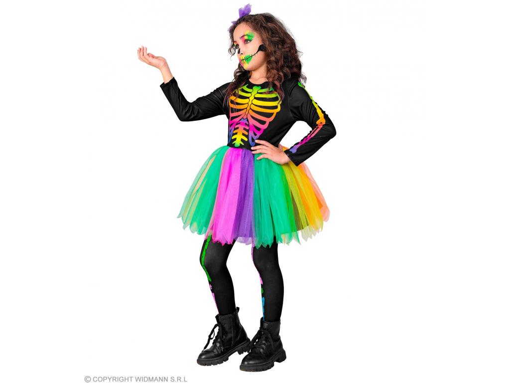 Csontváz ruha szivárvány színekben lány jelmez
