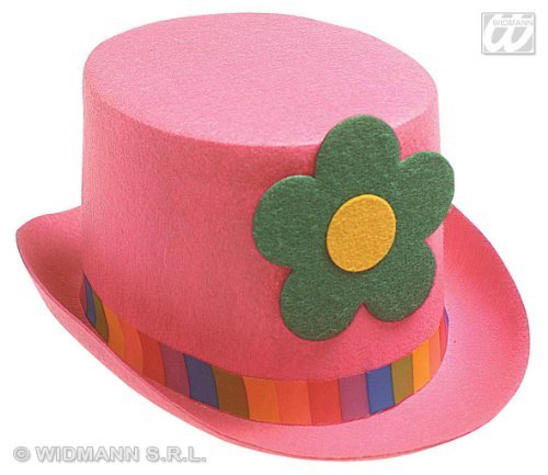 Cilinder filckalap virággal, 4 féle színben, 1 db