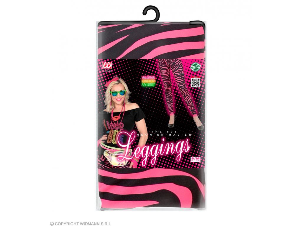80-as évek neon pink tigrismintás leggings női jelmez