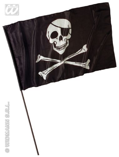 Kalóz zászló 120*70 cm-es 140 cm-es tartórúddal