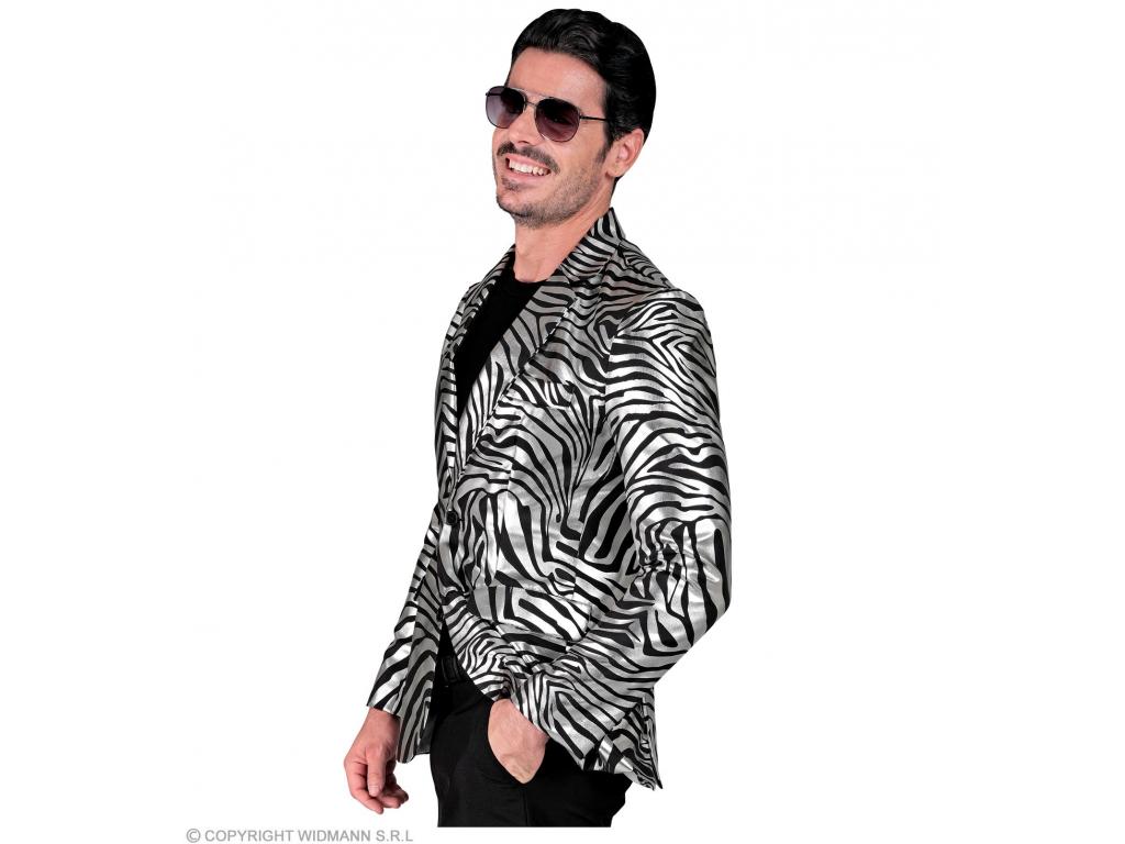 Party zakó ezüszt zebra csikos férfi jelmez