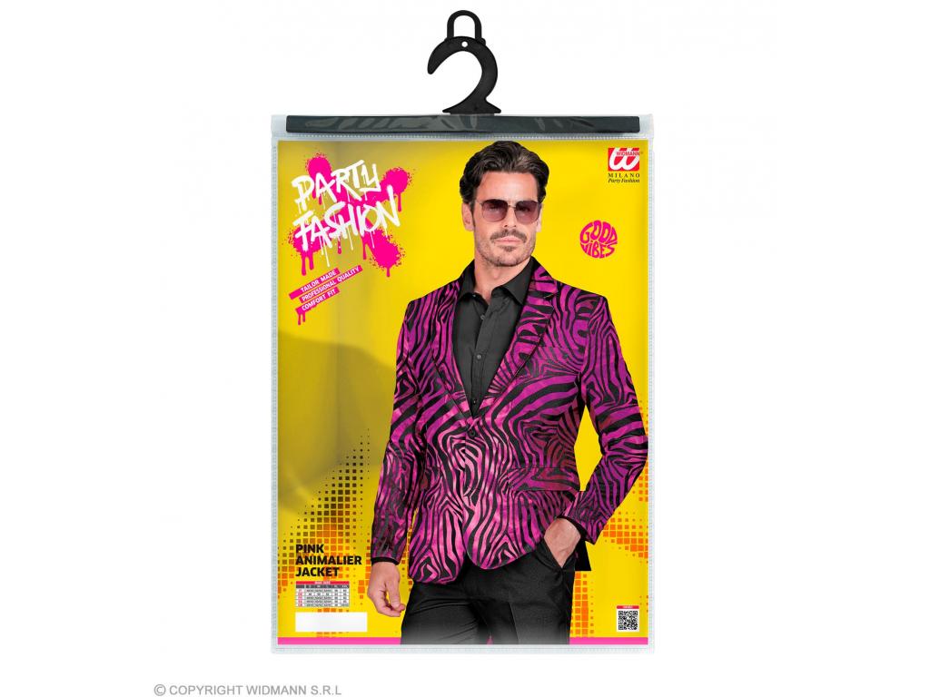 Party zakó pink zebra csikos férfi jelmez