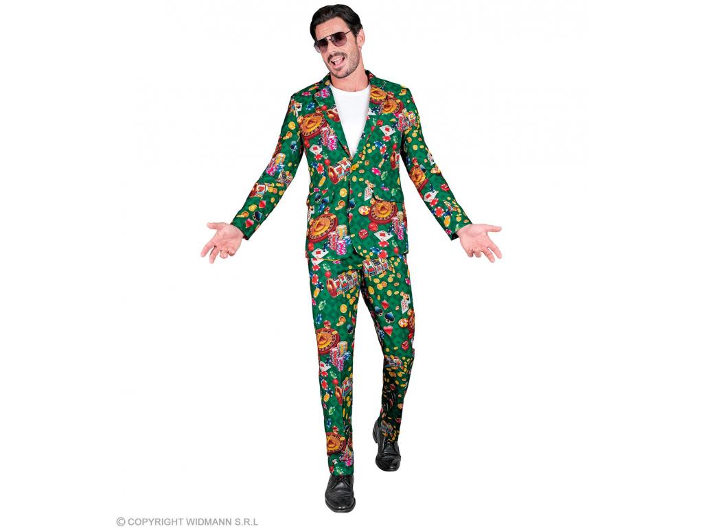 Party öltöny zöld mintás színben férfi jelmez