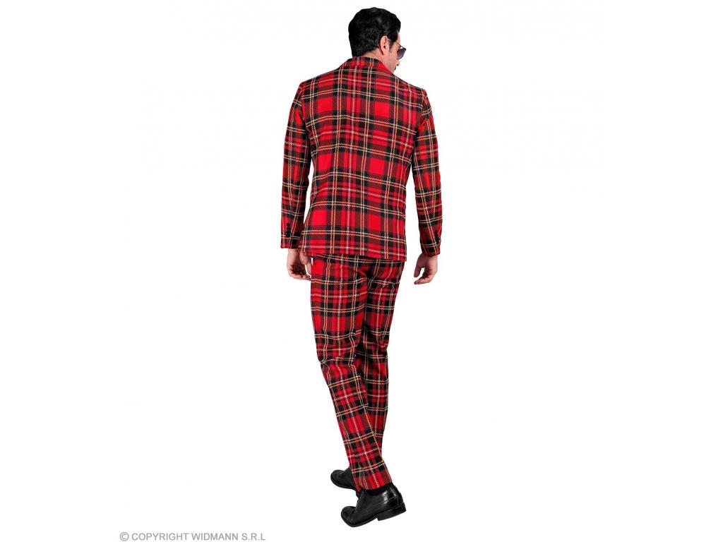 Party öltöny piros kockás férfi jelmez