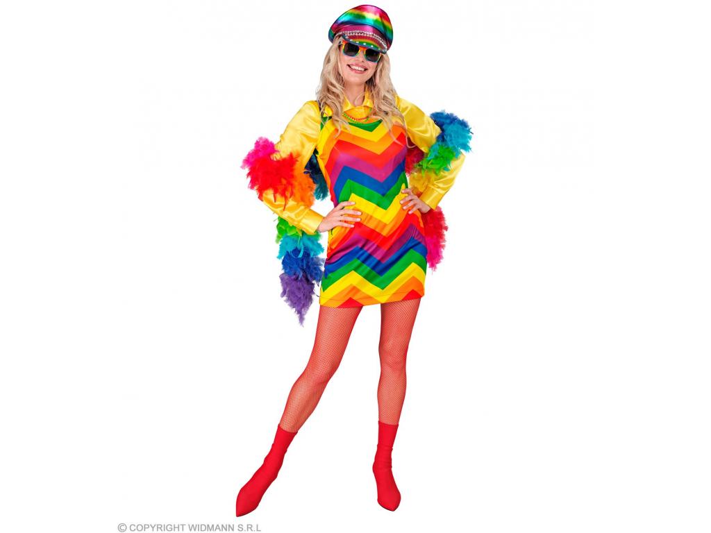 Parti ruha szivárvány színű női jelmez