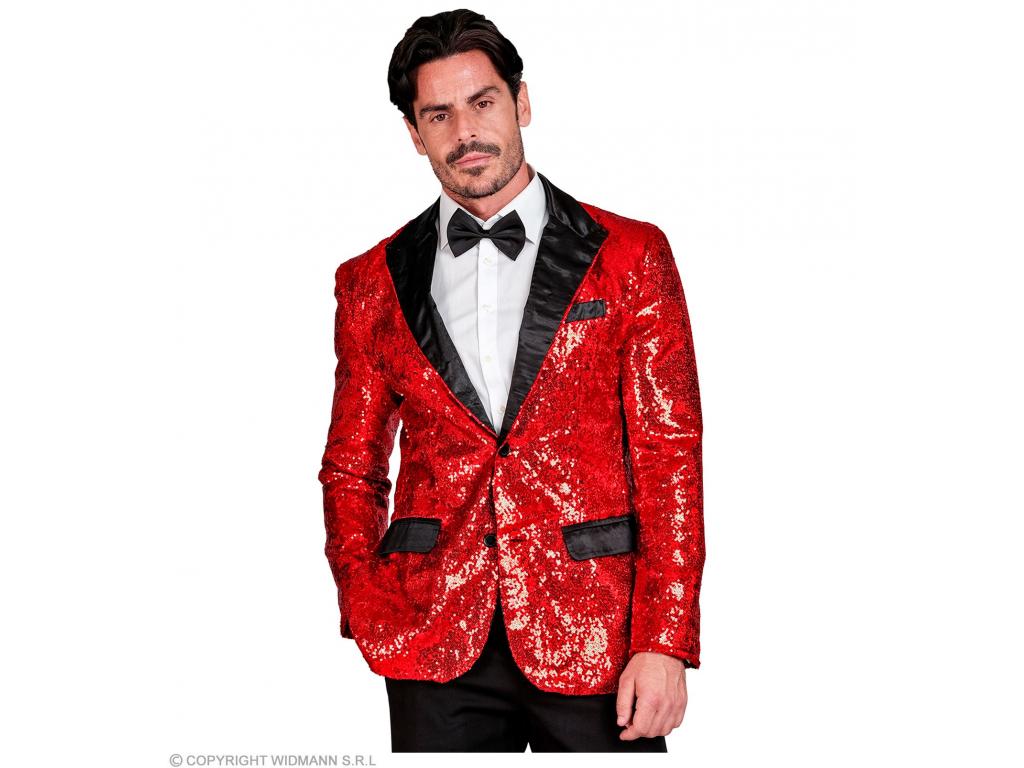 Party flitteres zakó szatén gallérral és fekete zsebekkel csillo