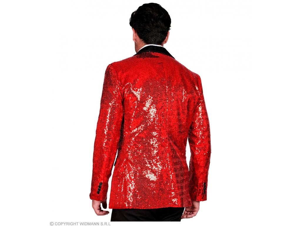 Party flitteres zakó szatén gallérral és fekete zsebekkel csillo