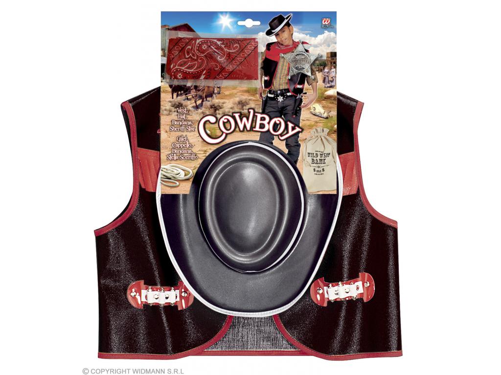 Cowboy mellény fiú jelmez 140 cm-es méretben