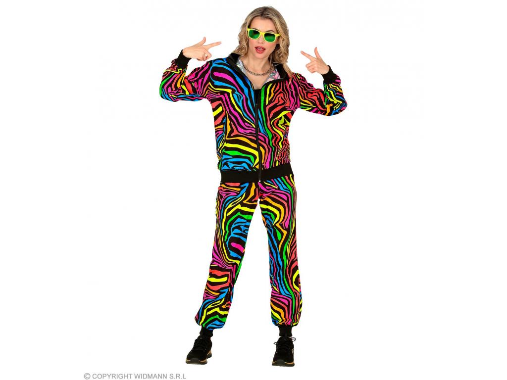 Neon szívárvány színű tréningruha unisex felnőtt jelmez