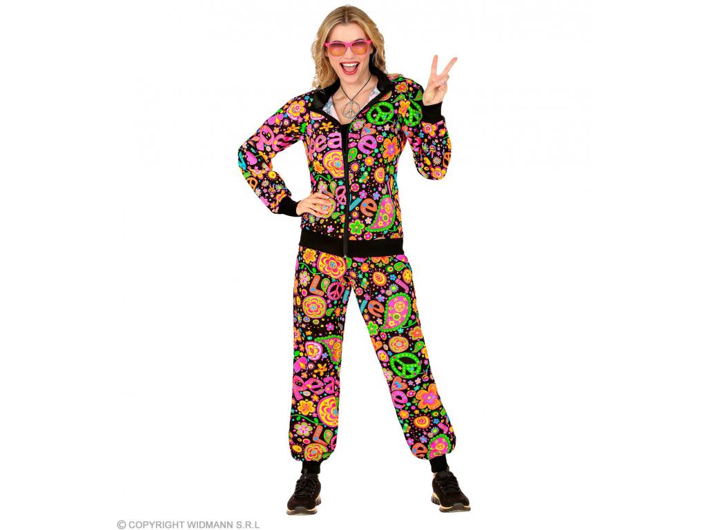Neon Hippie béke party tréningruha unisex felnőtt jelmez