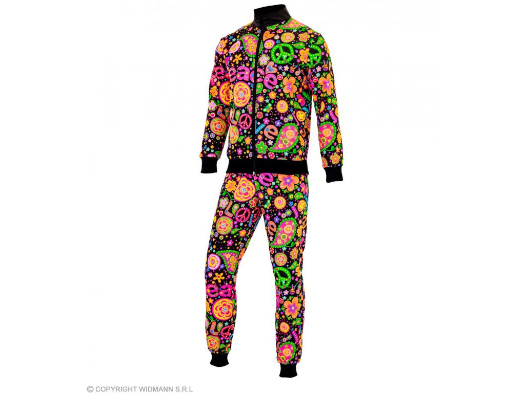 Neon Hippie béke party tréningruha unisex felnőtt jelmez