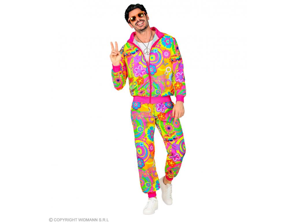 Neon Hippie Love party tréningruha unisex felnőtt jelmez