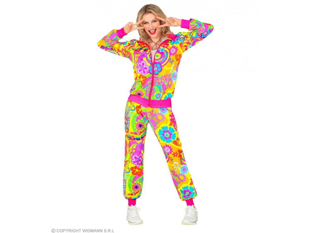 Neon Hippie Love party tréningruha unisex felnőtt jelmez