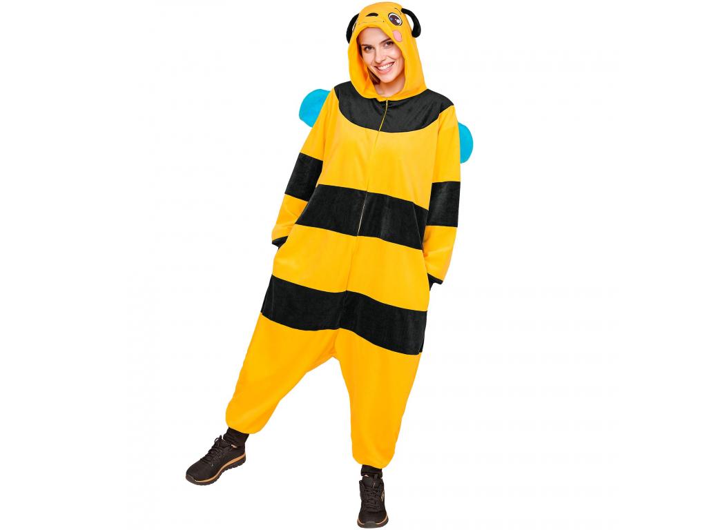 Méhecske puha plüss egyberészes unisex felnőtt jelmez