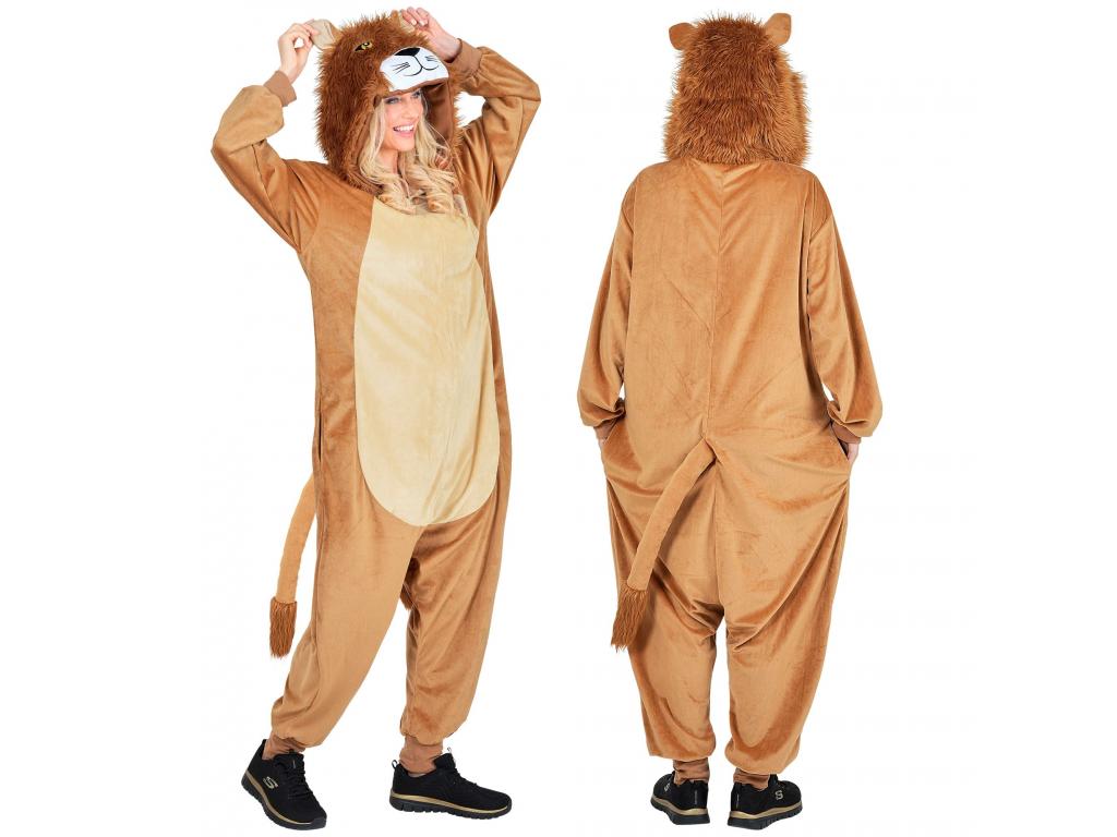 Oroszlán puha plüss egyberészes unisex felnőtt jelmez