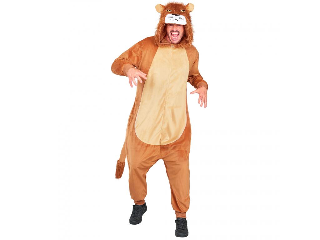 Oroszlán puha plüss egyberészes unisex felnőtt jelmez