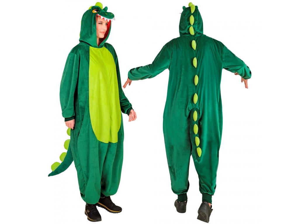 Dinoszaurusz puha plüss egyberészes unisex felnőtt jelmez